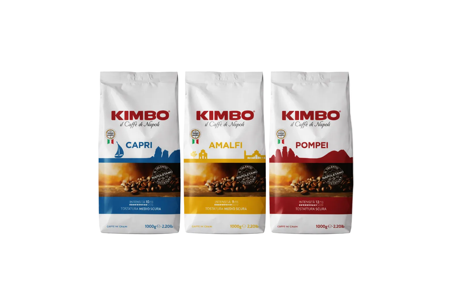 Kimbo Bohnenkaffee Set Capri · Amalfi · Pompei 6 kg